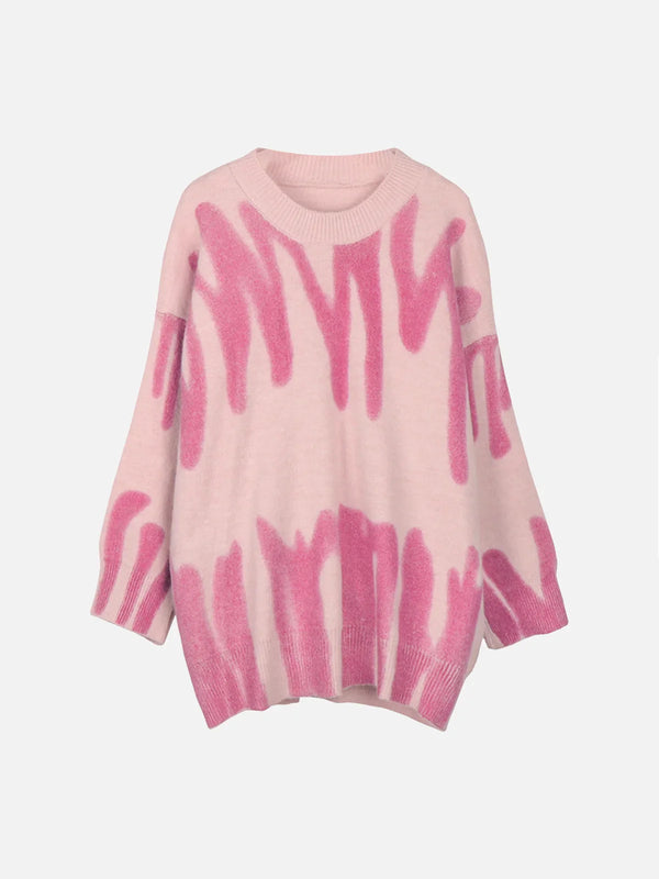 Fvshya Waves Line Knitting Sweater
