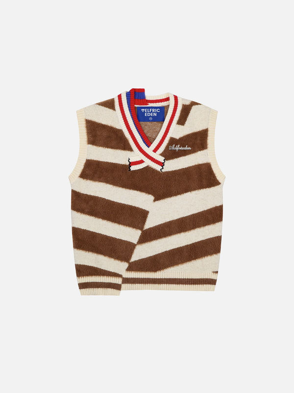 Fushya Irregular Stripe Sweater Vest