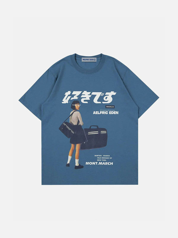 Fvshya "好きです" Japanese Girl Graphic Tee