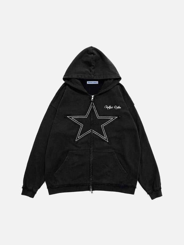 Fvshya Star Washed Zip Up Hoodie