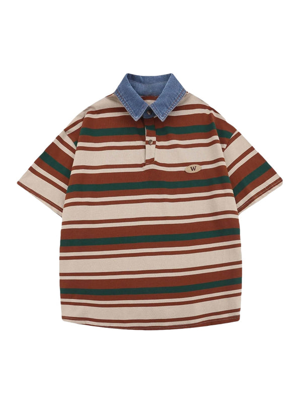 Fvshya Vintage Striped Polo Shirt - 2165