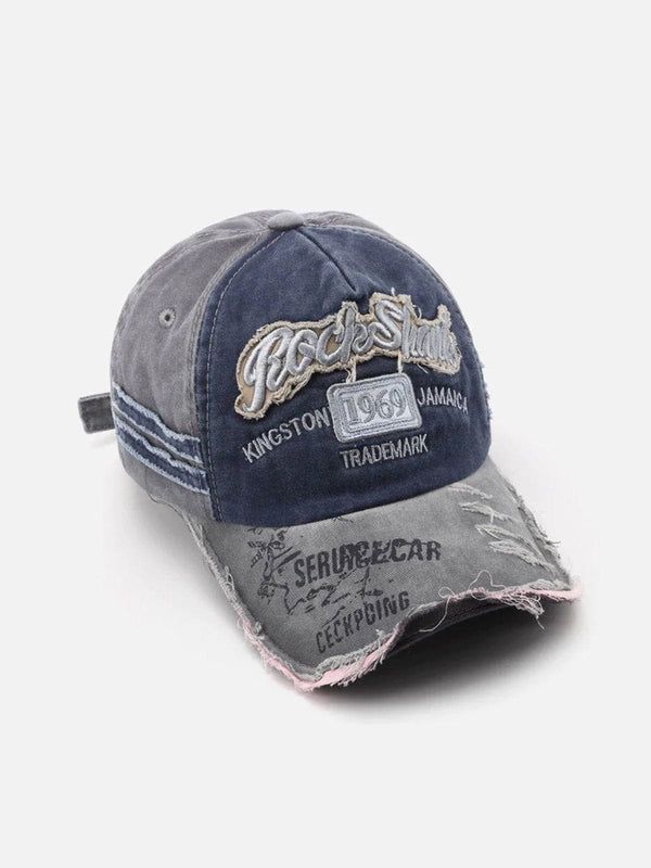 Fvshya Vintage Embroidered Hole Baseball Cap