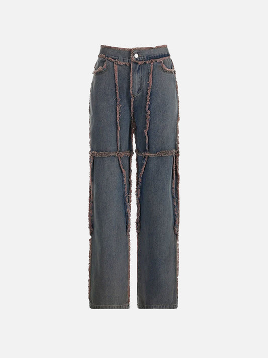 Fushya Casual Vintage Fringe Jeans