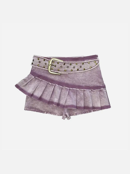 Fushya Belt Patch Mini Skirt