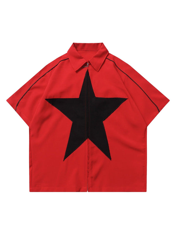 Fvshya Star Zipper Design Shirt -1575