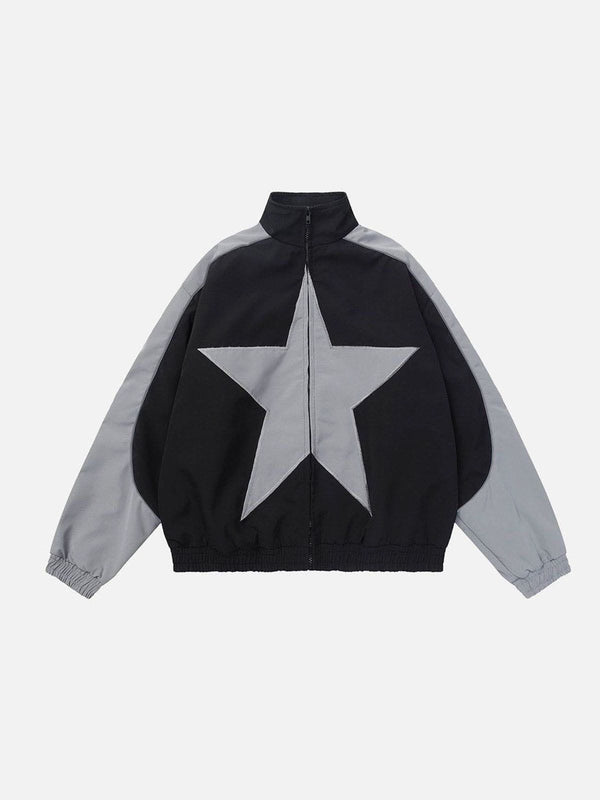 Fvshya Reflective Stripe Star Zipper Jacket