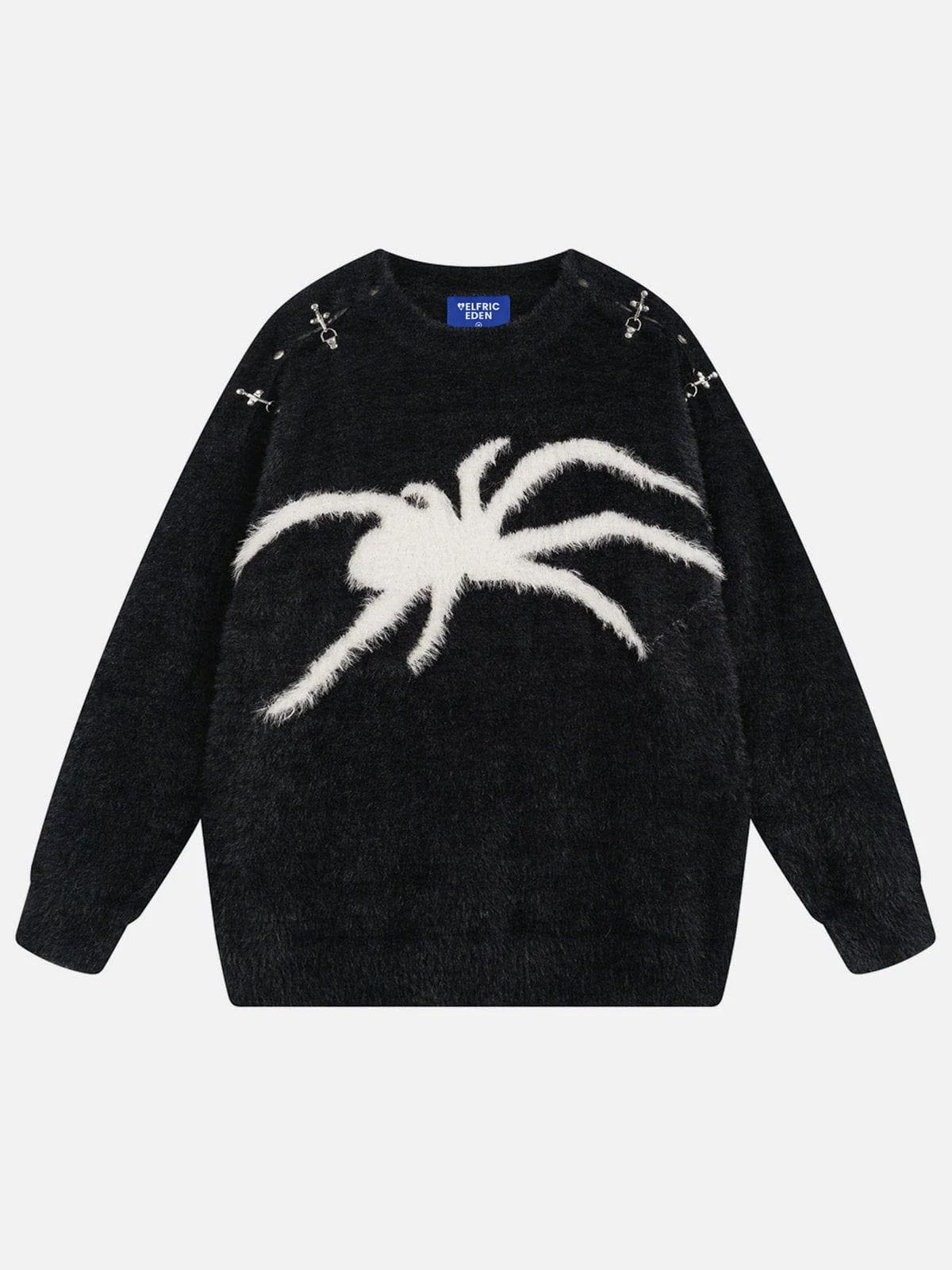 Fushya Metal Buckle Spider Jacquard Sweater