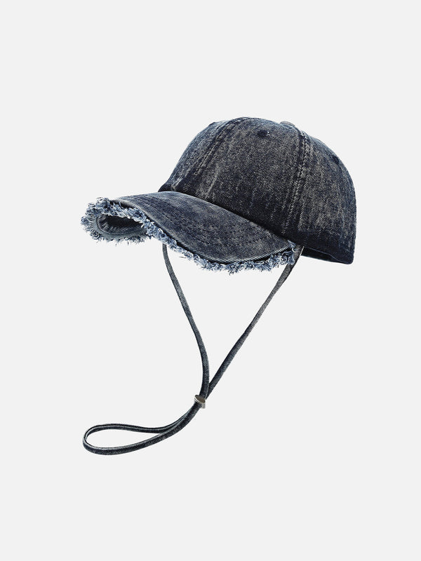 Fvshya Vintage Washed Fringe Washed Cap