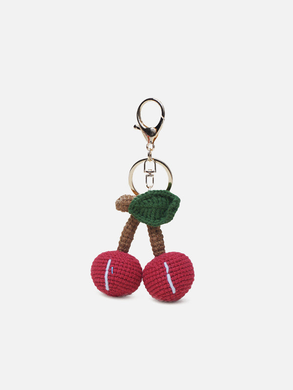 Crochet Cherry Keychain