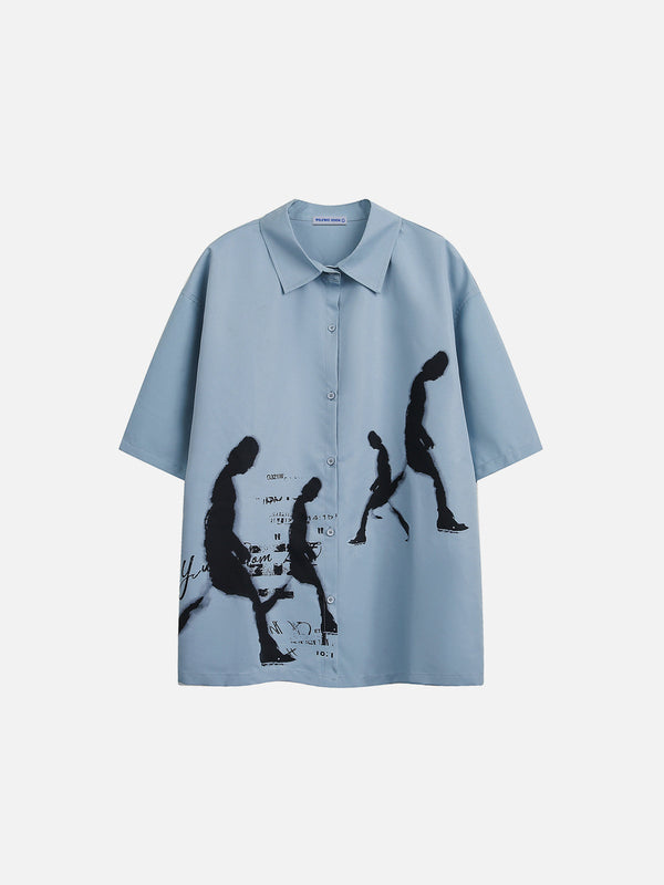 Fvshya Portrait Print Short Sleeve Shirt