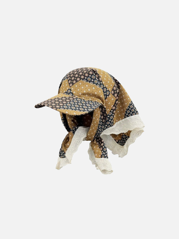 Leopard Print Lace Patchwork Cap