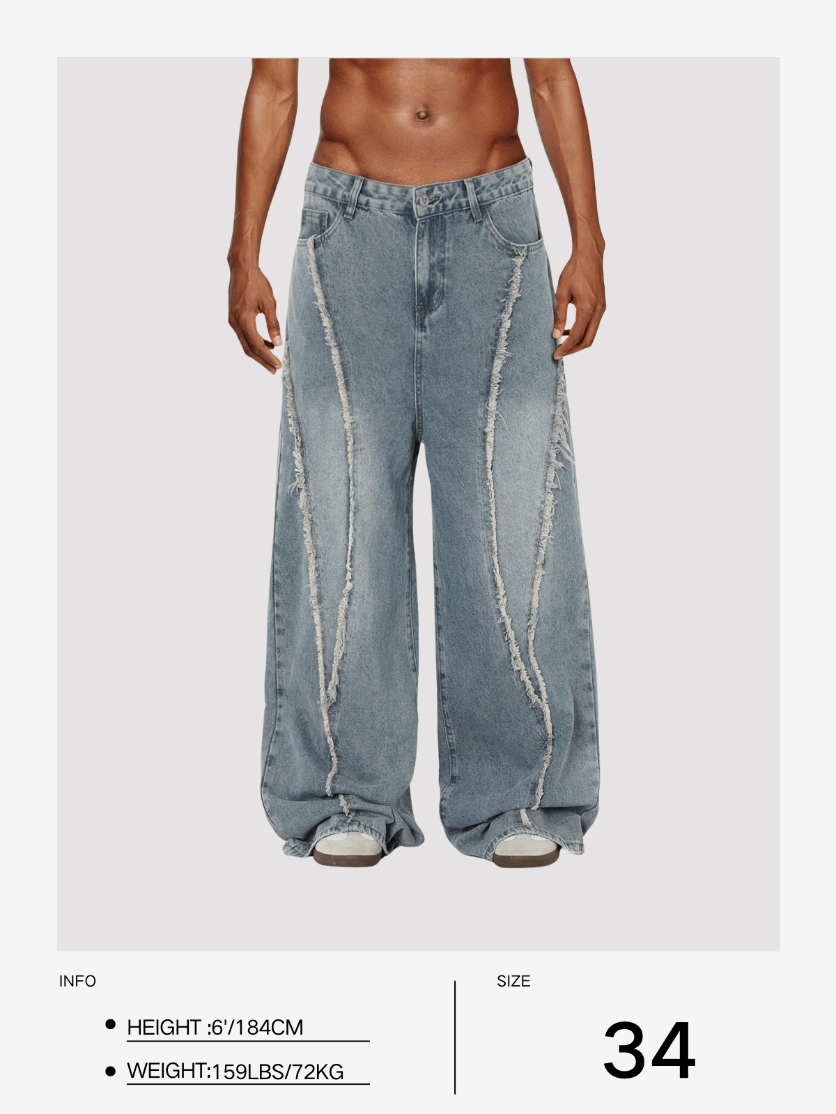 Fushya Fringe Baggy Jeans