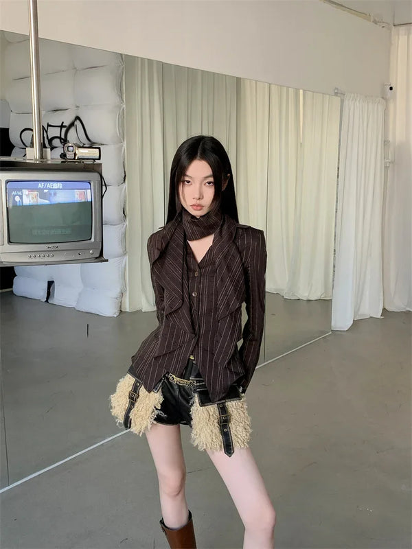 Fvshya Ruffled Striped Shirt