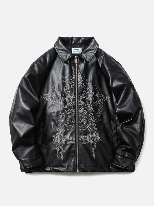 Fushya "Street Star" Skull Leather Jacket