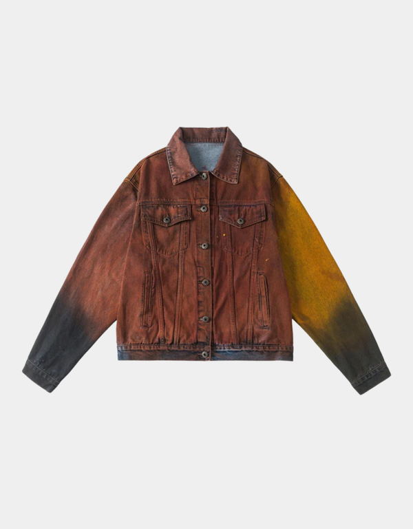 DRIPLINE DISTRESSED SPRAY DENIM JACKET