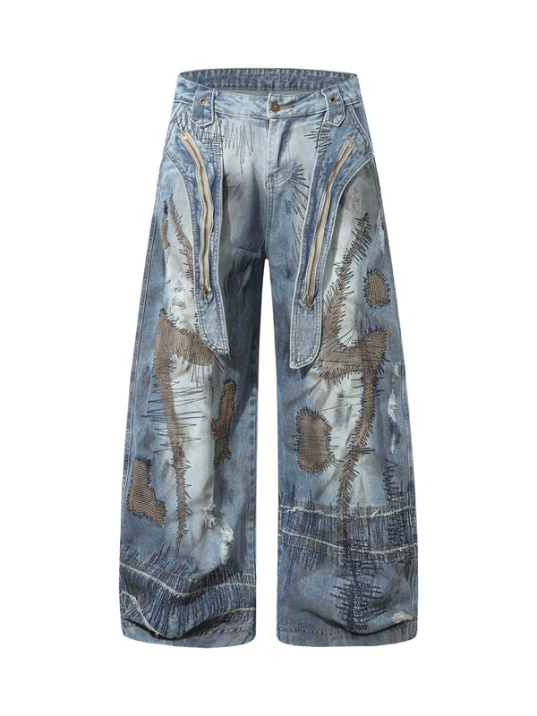 RO Style Washed Barrel Jeans