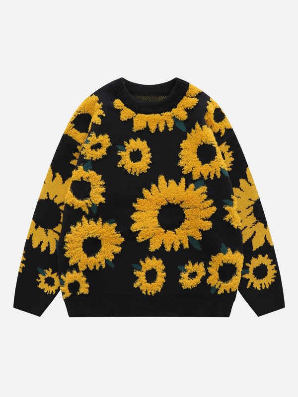 Fvshya Sunflower Flocking Print Sweater @mouninaa