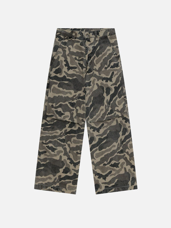 Fvshya Wrinkle Camouflage Loose Jeans
