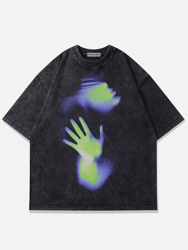 Fushya Blurring Palm Print Tee