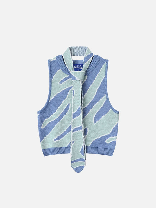 Fvshya Twisted Stripes Cropped Sweater Vest