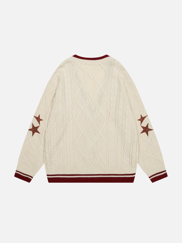 Fvshya Color Blocking Star Cardigan