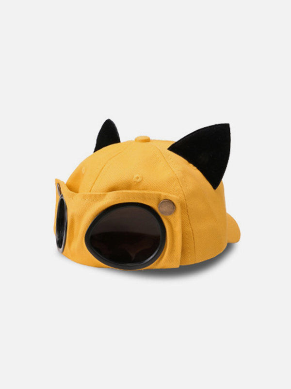 Cat Ears Aviator Glasses Baseball Cap