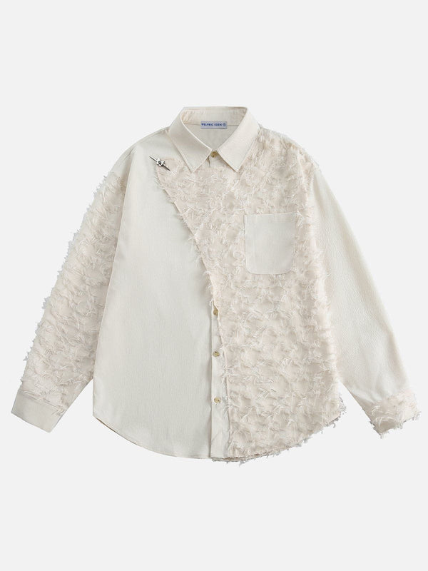 Fushya Irregular Tassel Long Sleeve Shirt