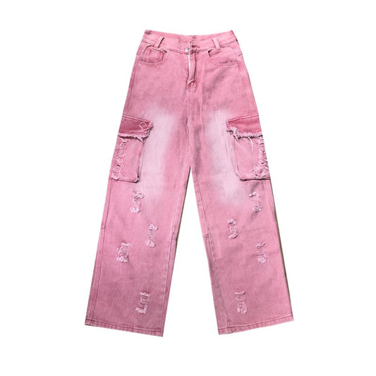 Fushya Pink Washed Jeans