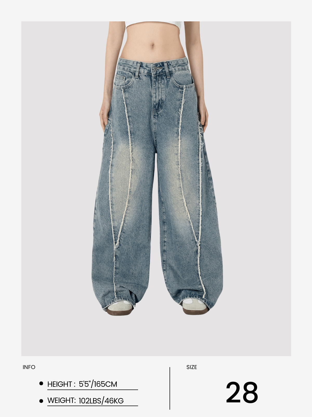 Fushya Fringe Baggy Jeans