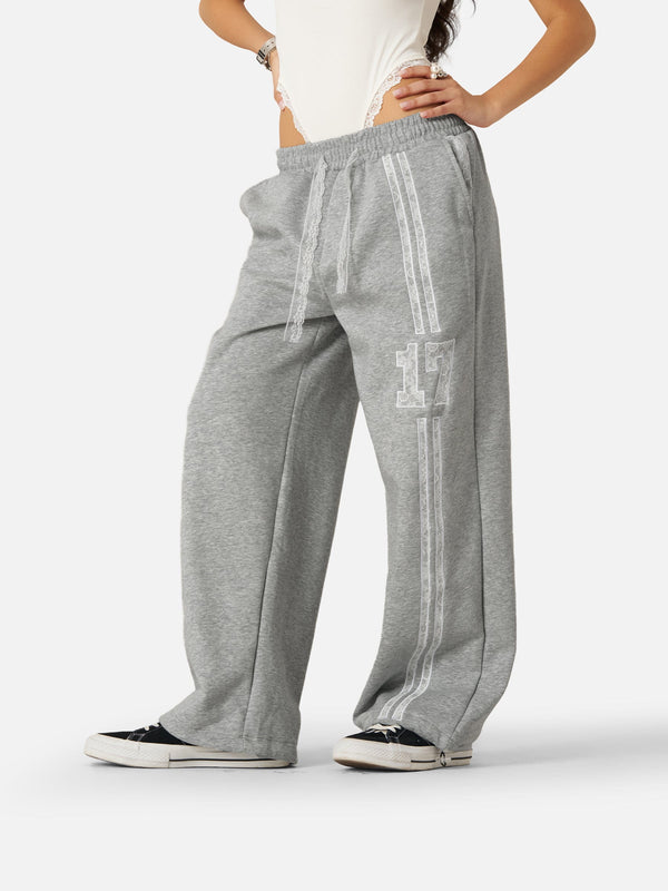 Fushya Lace Number Baggy Sweatpants