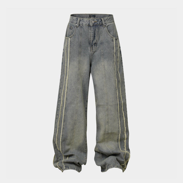 Vintage Wide-leg Seam Detail Jeans