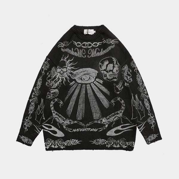 MYSTIC CHAOS | GRAPHIC KNIT SWEATER
