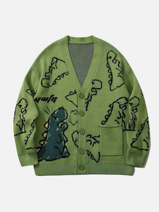 Fushya Dinosaur Pattern Knitting Cardigan