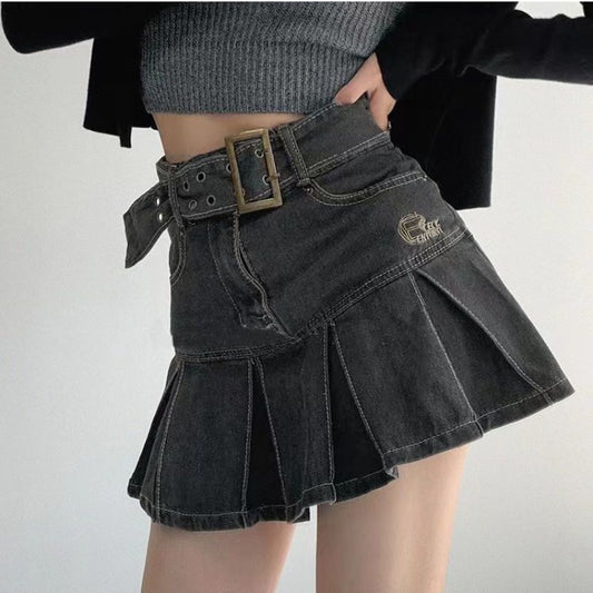 Fushya Vintage High Waist Jean Skirt