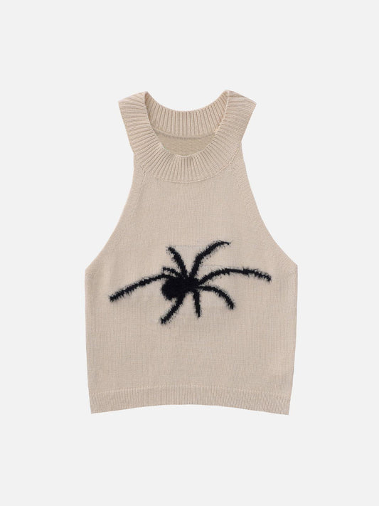 Fushya Spider Embroidery Knitting Top