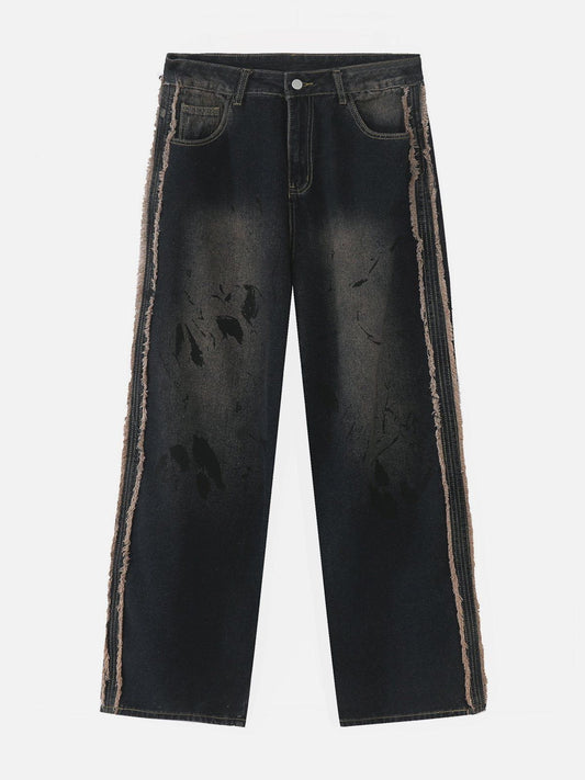 Fushya "Street Star" Vintage Fringe Loose Jeans